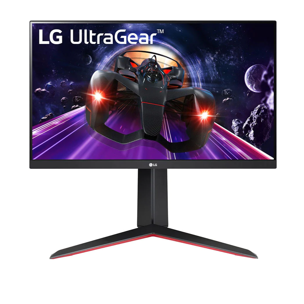 LG 24" UltraGear FHD 144Hz 1ms IPS Gamer Monitor előlnézet, 24GN65R-B