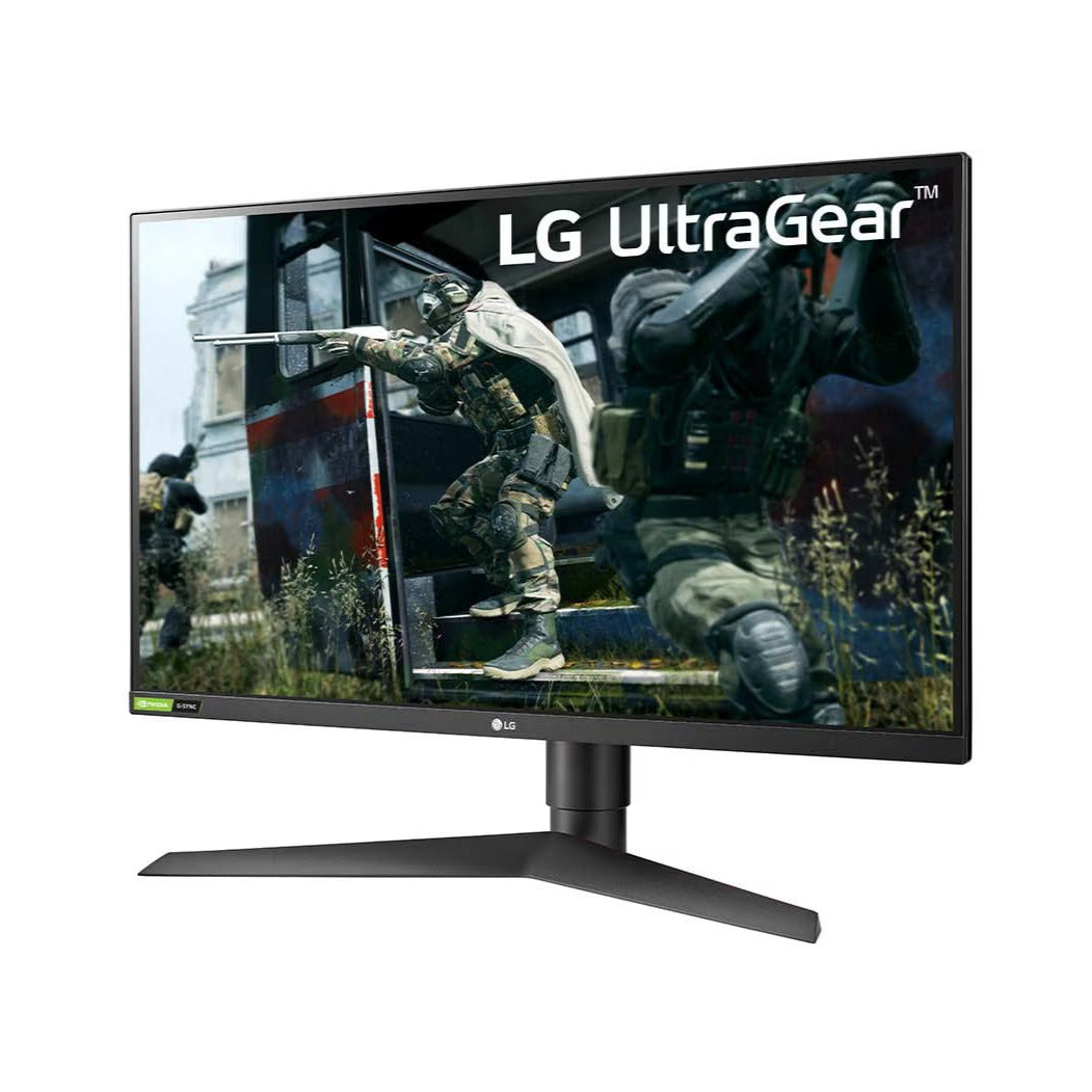 LG 27" UltraGear 2K QHD 144Hz 1ms Nano IPS Gamer Monitor enyhén balra fordítva, 27GL83A-B