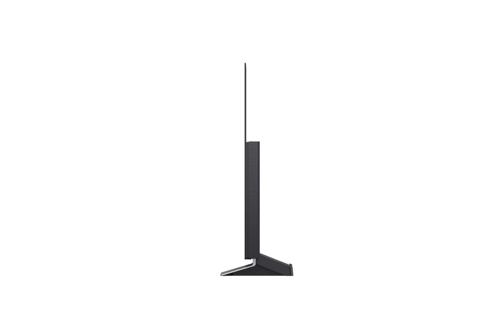 LG 48G5 OLED Televízió oldalnézetben, talpon.