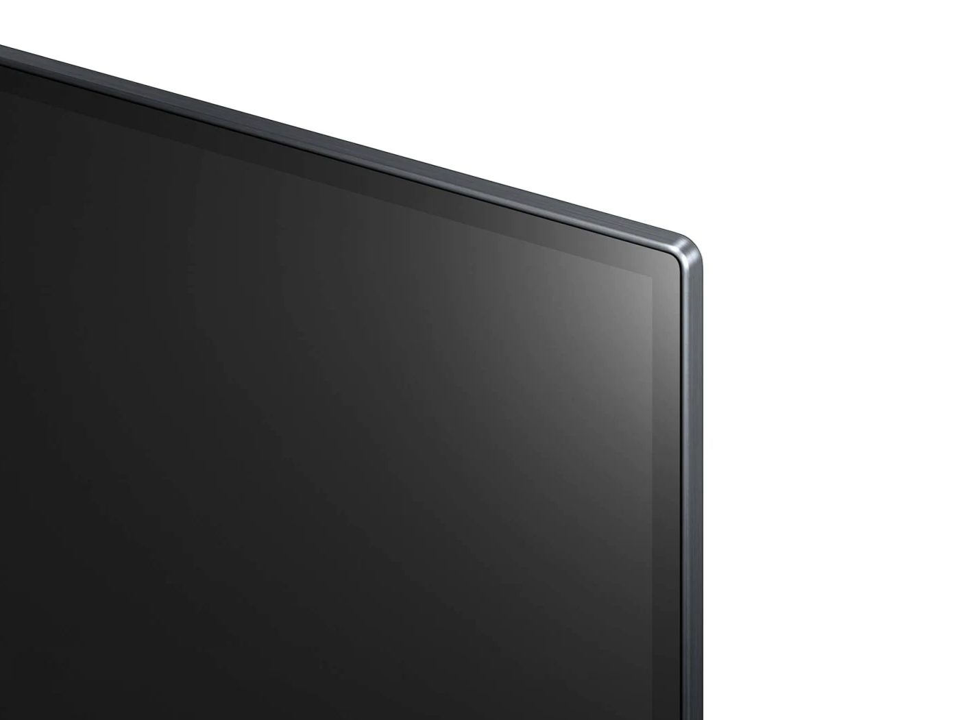 LG 55G1 OLED EVO televízió jobb felső kerete ráközelített nézetben