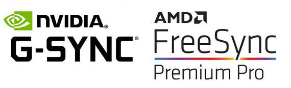 NVIDIA G-SYNC és AMD FreeSync Premium Pro logók