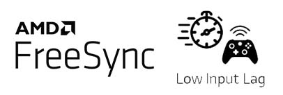 AMD FreeSync és Low input lag logók