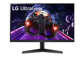 LG 24" UltraGear FHD 144Hz 1ms IPS Gamer Monitor előlnézet versenyautó az űrben, 24GN60R-B