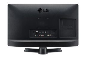 LG 24TN510S-PZ Smart TV Monitor hátulnézetben, talpon. 