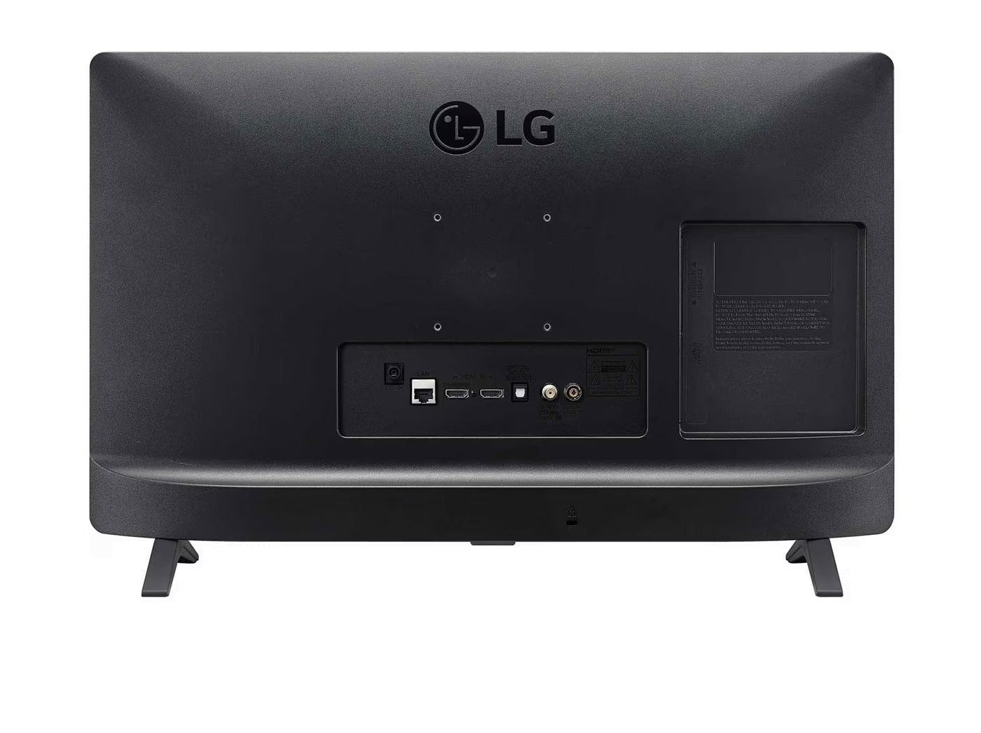 LG 24TQ520S-PZ Smart TV Monitor hátulnézetben talpon. 