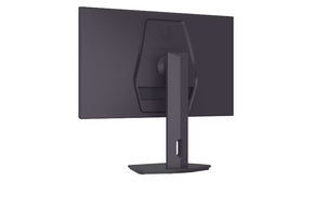 LG 27G610A-B Monitor hátulnézetben talpon, enyhén balra fordítva.