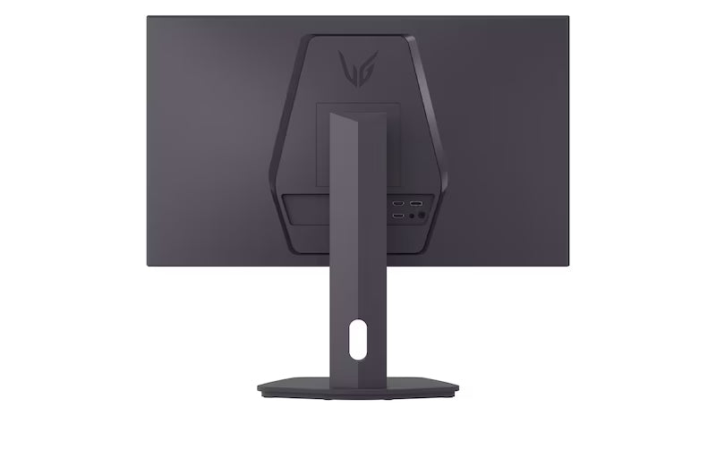 LG 27G610A-B Monitor hátulnézetben talpon.