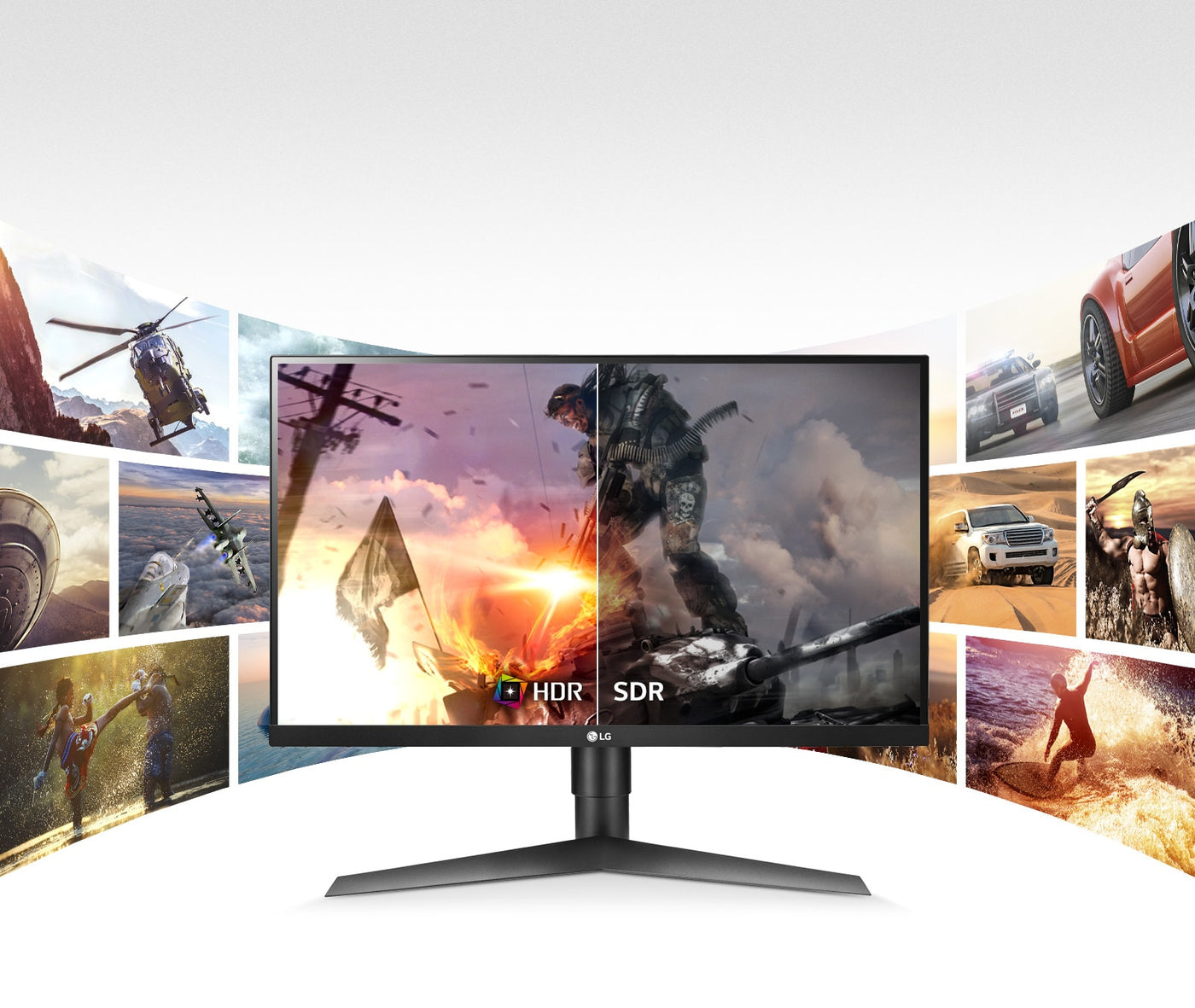  LG 27GL63T monitor HDR10 képminősége a hagyományos képminőséghez képest
