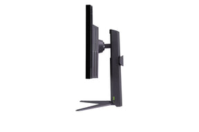 LG 27GR95UM-B Mini LED monitor oldalnézetben, talpon.