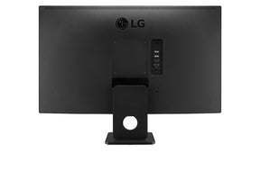 LG 27SRF50F-B Smart monitor hátulnézetben, talpon.