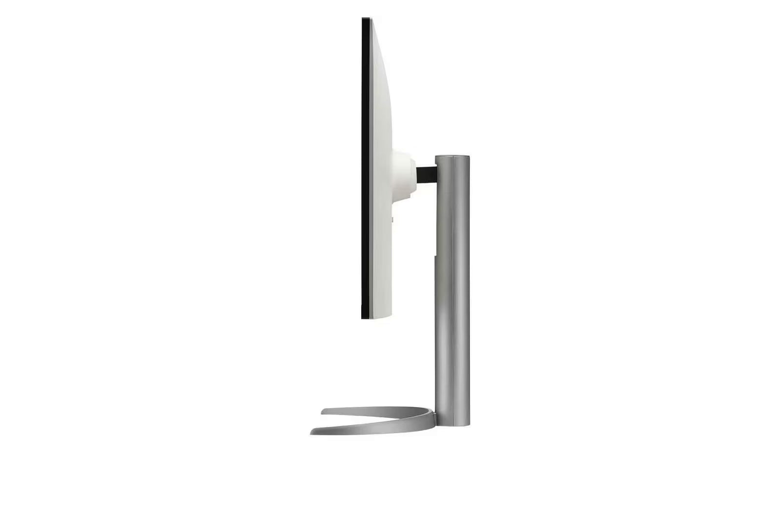 LG 27UQ850V-W Monior oldalnézetben talpon.