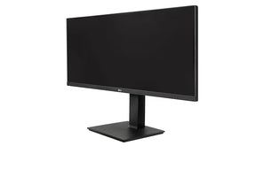 LG 29BN650-B Monitor előlnézetben talpon, enyhén balra fordítva.