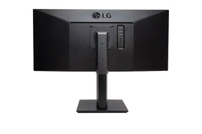 LG 29BN650-B Monitor hátulnézetben, talpon.