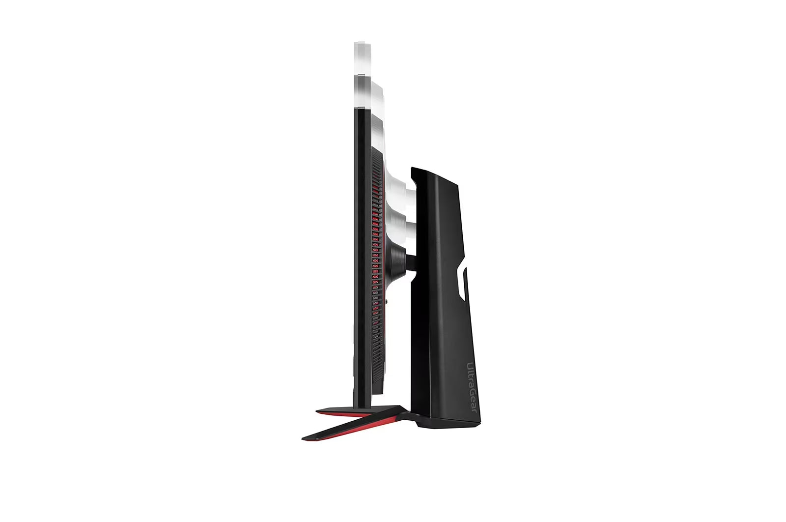 LG 32GN550-B oldalnézetben állítható magassággal.