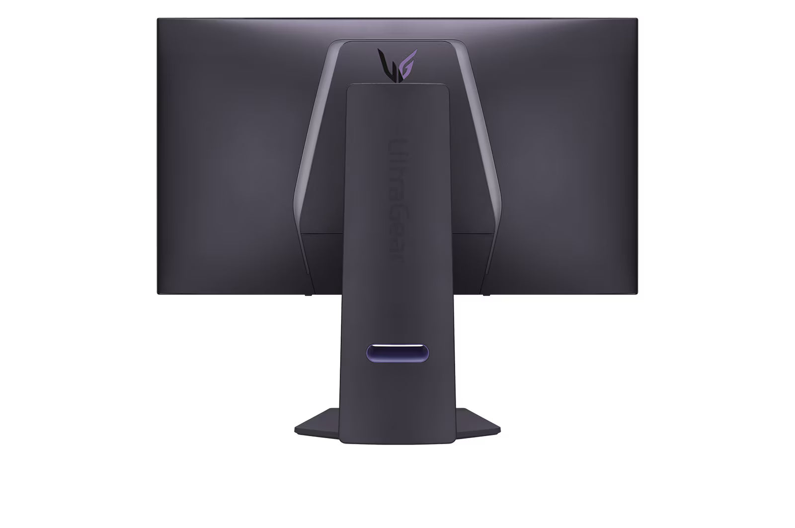 LG 32GS94UX-B Monitor hátulnézetben talpon.