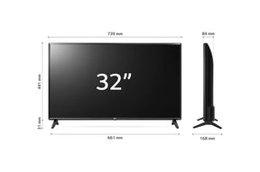 LG 32LQ570B Smart Televízió méretei mm-ben.