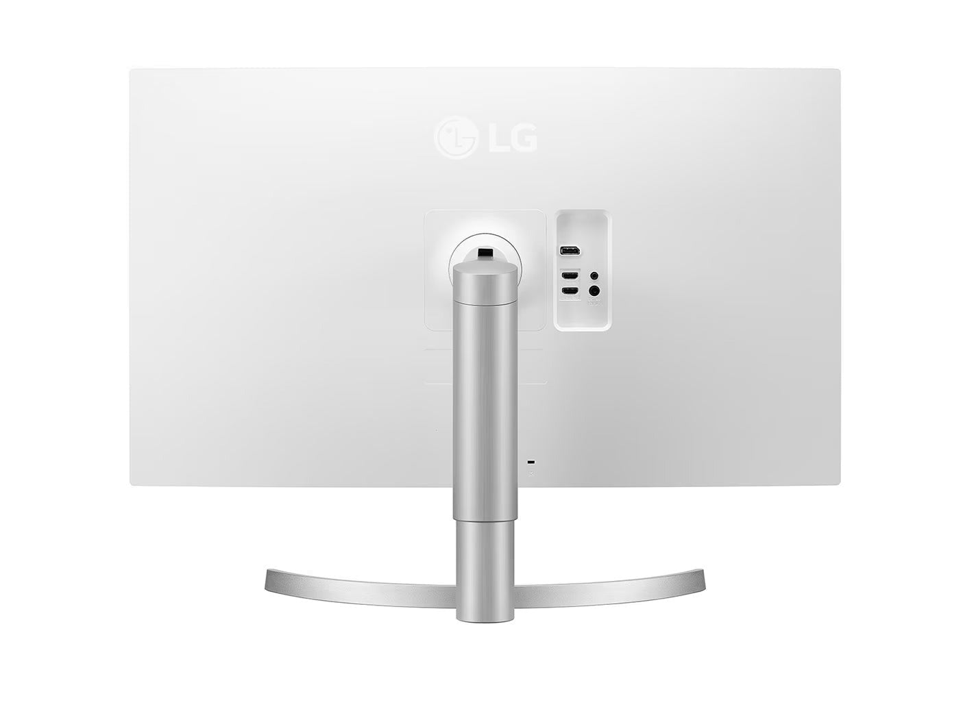 LG 32UN550-W Monitor hátulnézetben talpon.