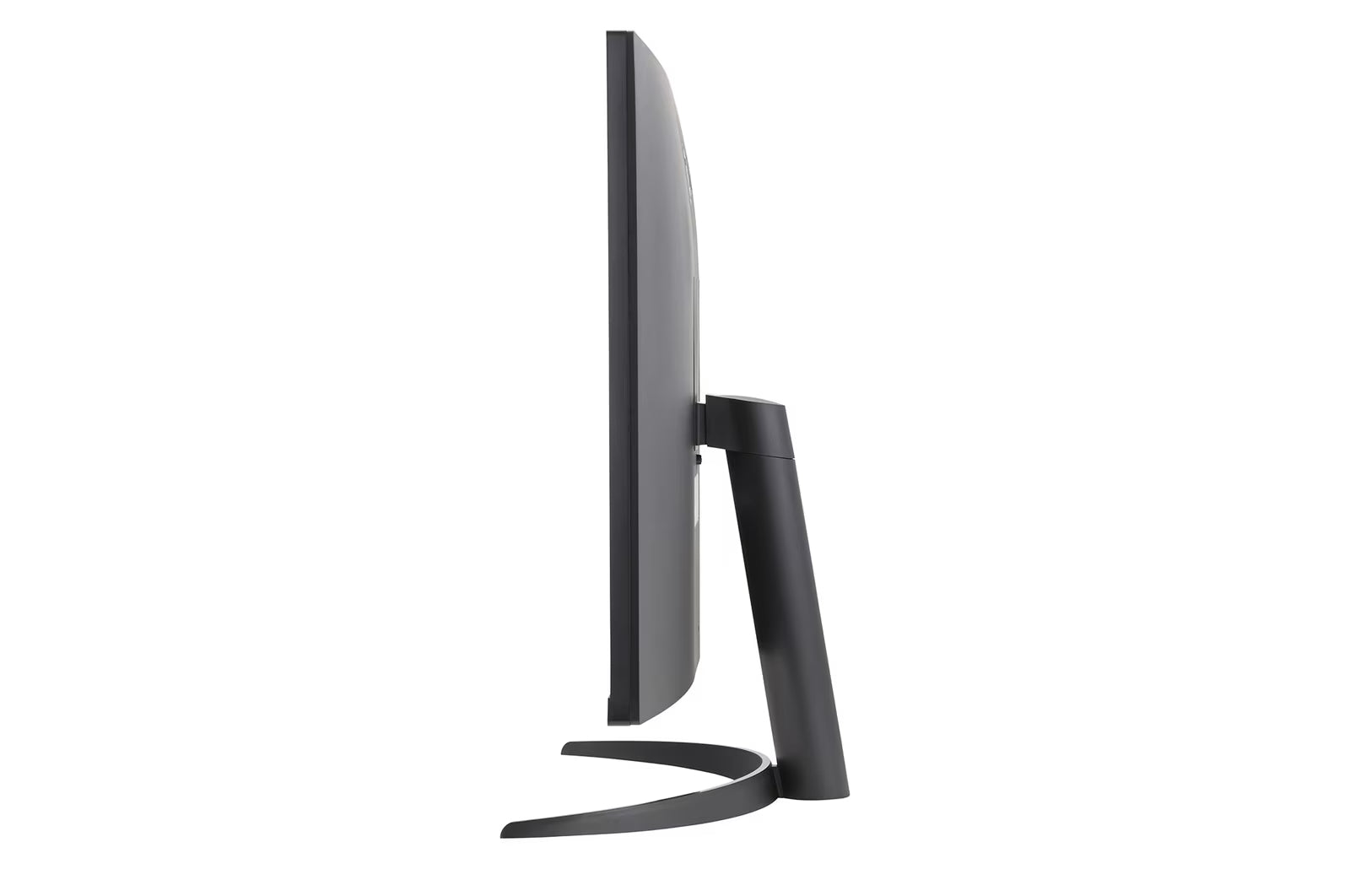 LG 32UR500K-W Monitor oldalnézetben, talpon.