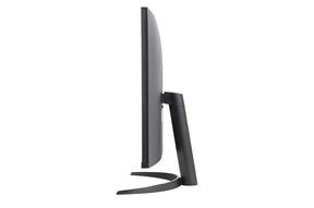 LG 32UR500K-W Monitor oldalnézetben, talpon.