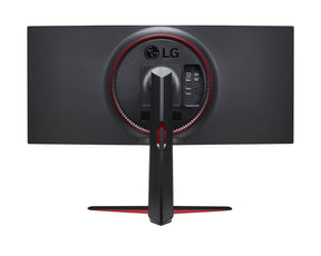 LG 34GN850P-B Monitor hátulnézetben, talpon.
