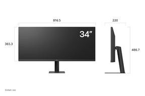 LG 34U511A-B Monitor méretei mm-ben.
