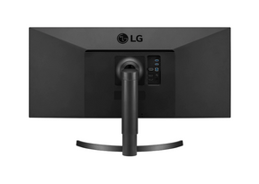 LG 34WN700-B Monitor hátulnézetben, talpon.