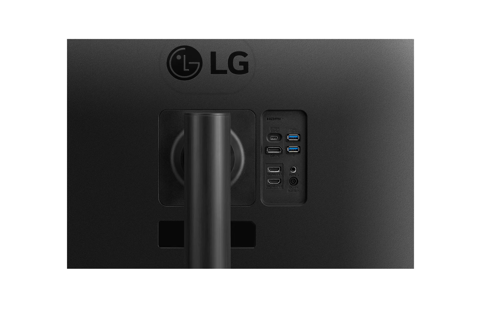LG 34WR55QK-B Monitor hátlapi csatlakozók.