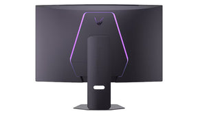 LG 37G800A-B Monitor hátulnézetben talpon, rgb világítás bekapcsolva.
