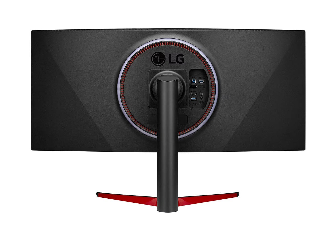 LG 38GL950G Gamer Monitor hátulnézetben talpra szerelve.