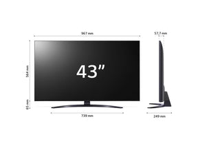 LG 43NANO763QA 4K NanoCell Smart TV méretei.