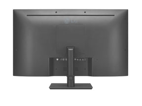 LG 43UN700-B 4K IPS Monitor hátulnézetben, talpra szerelve.