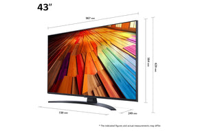 LG 43UT8100 Smart televízió méretei mm-ben.