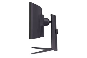 LG 45GR75DC Monitor oldalnézetben, talpon.