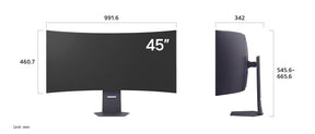 LG 45GX950A-B monitor méretei mm-ben.