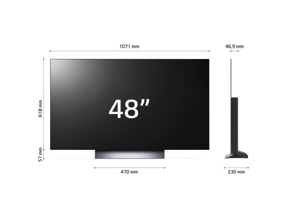 LG 48C3 oled evo televízió méretek.