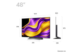 LG 48G5 OLED Televízió méretei mm-ben.