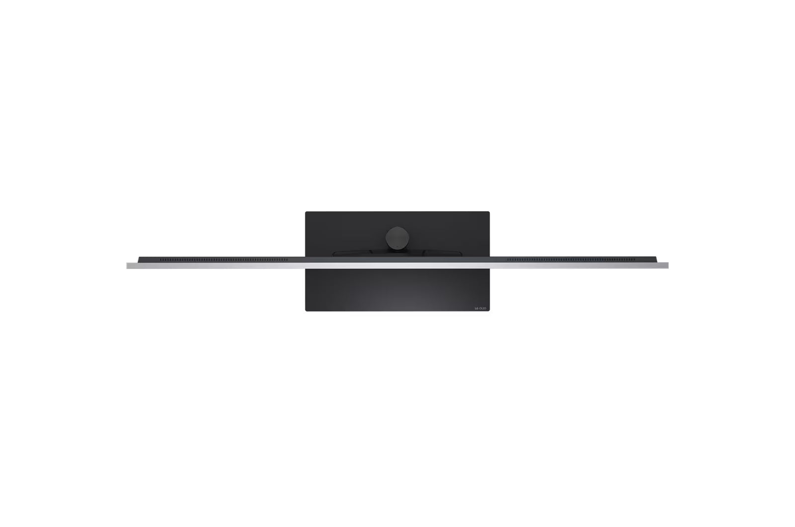 LG 55G5 OLED Televízió felülnézetben, talpon.