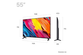 LG 55QNED70A Televízió méretei mm-ben.