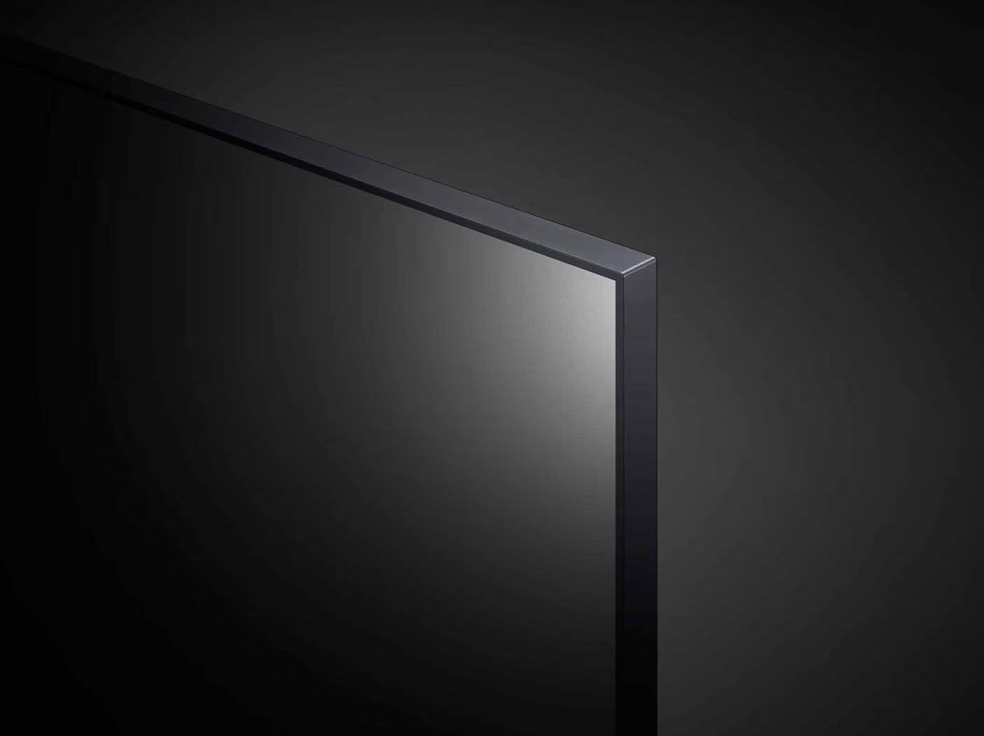 LG 55UP7700 4K Smart TV jobb felső keretre közelítve.