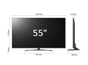 LG 55UQ8100 4K Smart TV méretei.