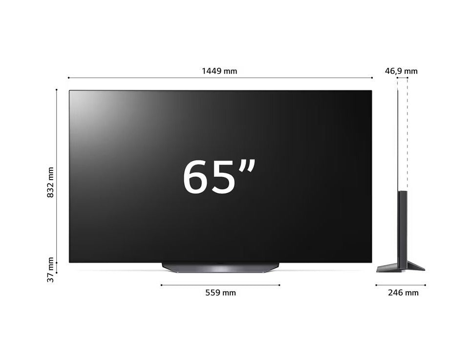 LG 65B2 OLED Televízió méretek.