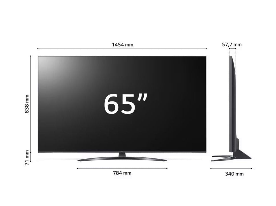 LG 65UQ8100 4K Smart TV méretei.