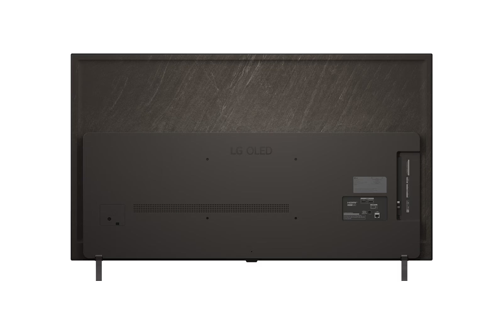 LG 83B5 OLED Televízió hátulnézetben, talpon.