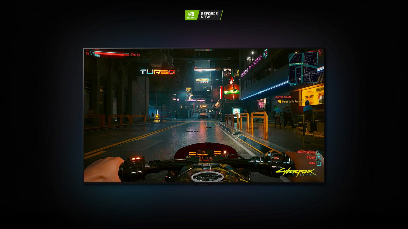 LG A2 OLED a Cyberpunk játékon keresztül mutatja be a GFORCE NOW élményt