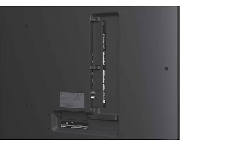 LG 55QNED80A televízió hátlapi csatlakozói.