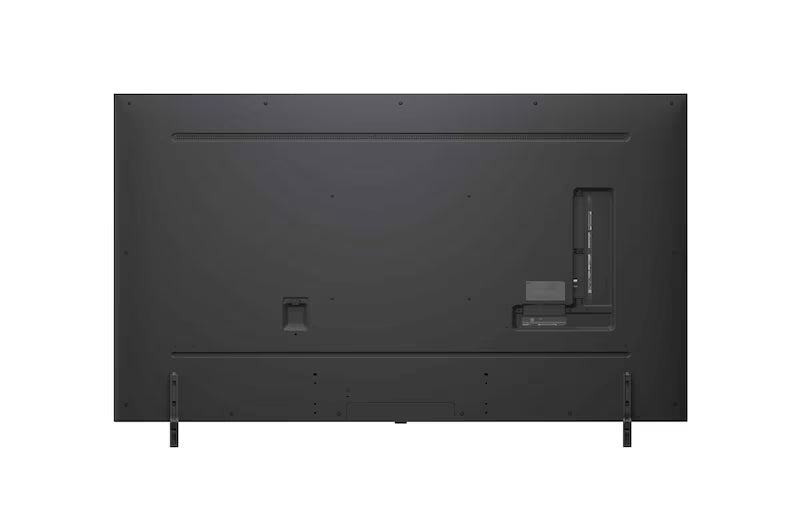 LG 50QNED80A televízió hátulnézetben, talpon.