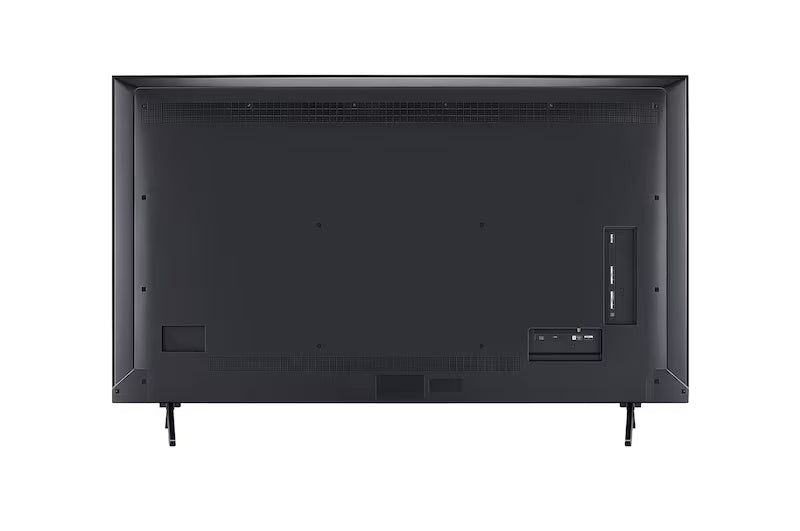 LG 65QNED92A televízió hátulnézetben, talpon.