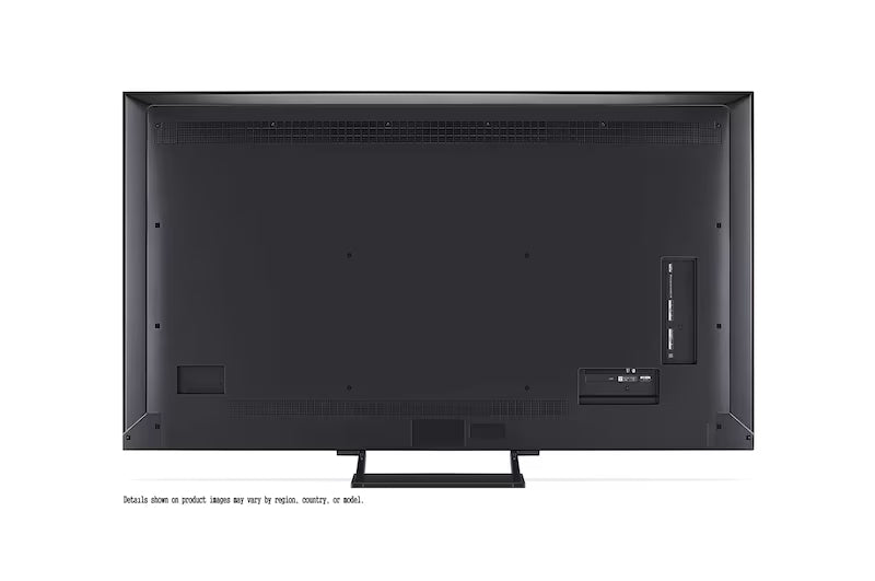 LG 65QNED93A televízió hátulnézetben, talpon.
