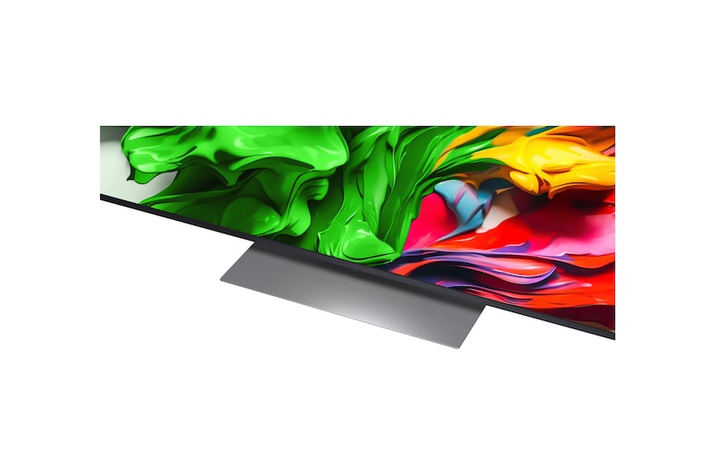 LG 86QNED9MA3B televízió talpa közelről.