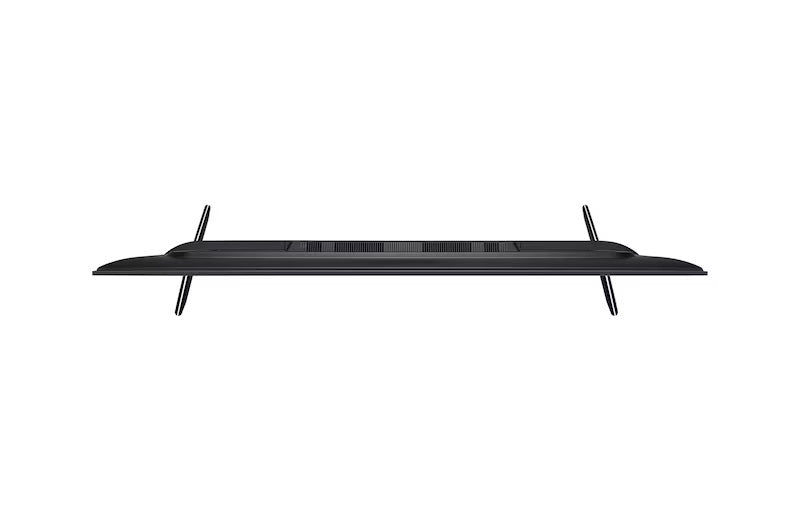 LG UA7300 szériás Smart televízió felülnézetben talpon.